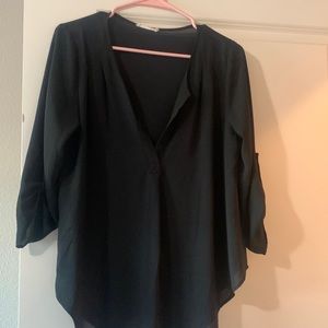 Black flowy long sleeve blouse